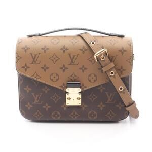 Louis Vuitton Metis Pochette Handbag Leather Monogram Reverse Brown Black